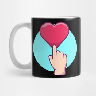 Hand touching love cartoon Mug